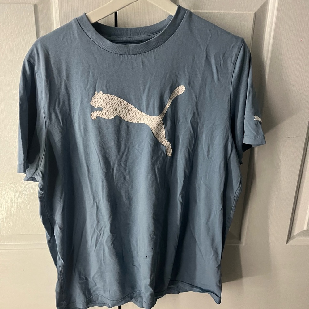 Puma Navy T-Shirt with Black Logo Print